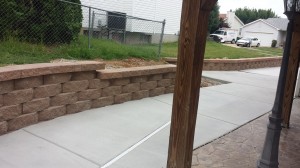 Retaining Wall and New Concrete - Midwest Concrete and Construction 
